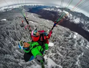 parapente en hiver