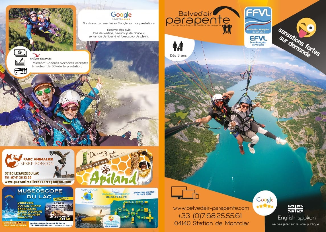 Saut parapente tarifs